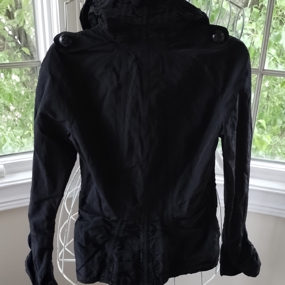 Etcetera Black Pea Coat with Standing Collar - Picture 2 of 15